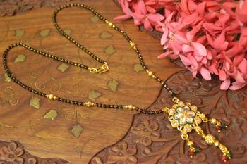 Twinkling Gold Kundan Stone Designer mangalsutra 3