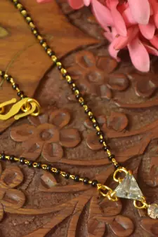 Twinkling Gold cubic zirconia Designer mangalsutra