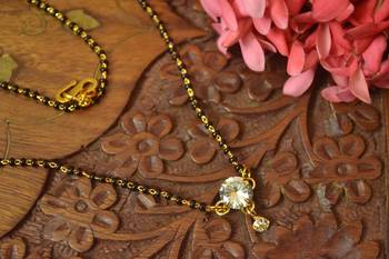 Twinkling Gold cubic zirconia Designer mangalsutra 1
