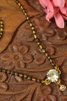 Twinkling Gold cubic zirconia Designer mangalsutra