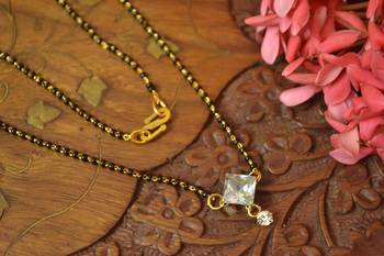 Twinkling Gold cubic zirconia Designer mangalsutra 1