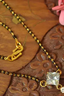 Twinkling Gold cubic zirconia Designer mangalsutra