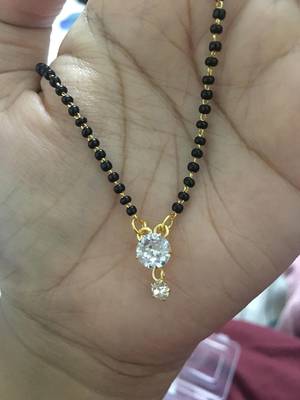 Twinkling Gold cubic zirconia Designer mangalsutra 1