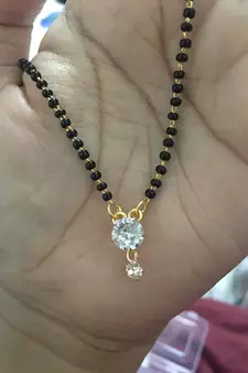 Twinkling Gold cubic zirconia Designer mangalsutra