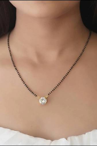 Twinkling Gold cubic zirconia Designer mangalsutra