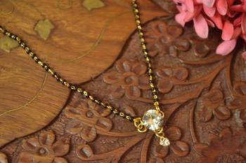 Twinkling Gold cubic zirconia Designer mangalsutra 1