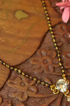 Twinkling Gold cubic zirconia Designer mangalsutra