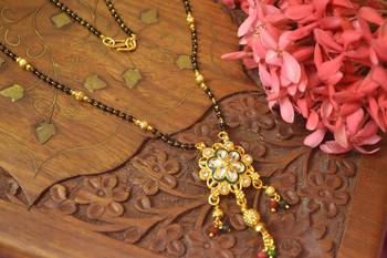 Twinkling Gold Kundan Stone Designer mangalsutra 3