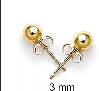  Fancy simple ball gold studs 2