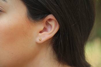  Fancy simple ball gold studs 1
