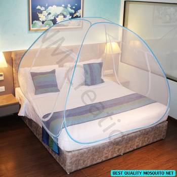 Designer Blue Mosquito Net Foldable Double Bed Net King Size 1