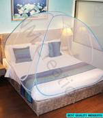 Designer Blue Mosquito Net Foldable Double Bed Net King Size