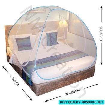 Designer Blue Mosquito Net Foldable Double Bed Net King Size 3