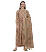 Shaily Retails Beige color Printed Kurta Set