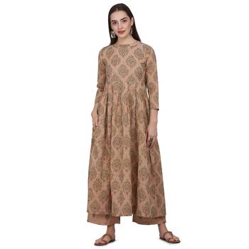 Shaily Retails Beige color Printed Kurta Set 4