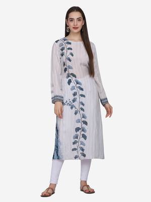 Shaily Retails Light grey Colour Straight Kurta 1