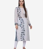 Shaily Retails Light grey Colour Straight Kurta