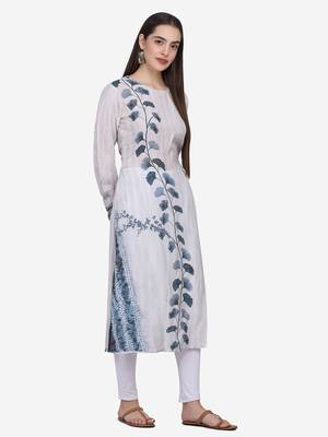 Shaily Retails Light grey Colour Straight Kurta 3
