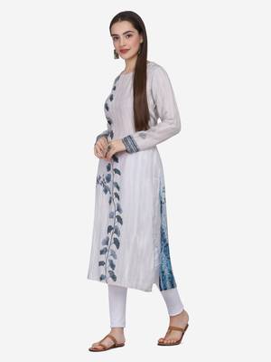 Shaily Retails Light grey Colour Straight Kurta 4