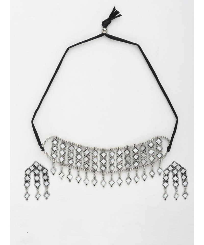 Silver silver plated Silver Alloy  Necklace WITH EARRINGS