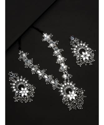 Silver silver plated Silver Alloy  Necklace WITH EARRINGS 1