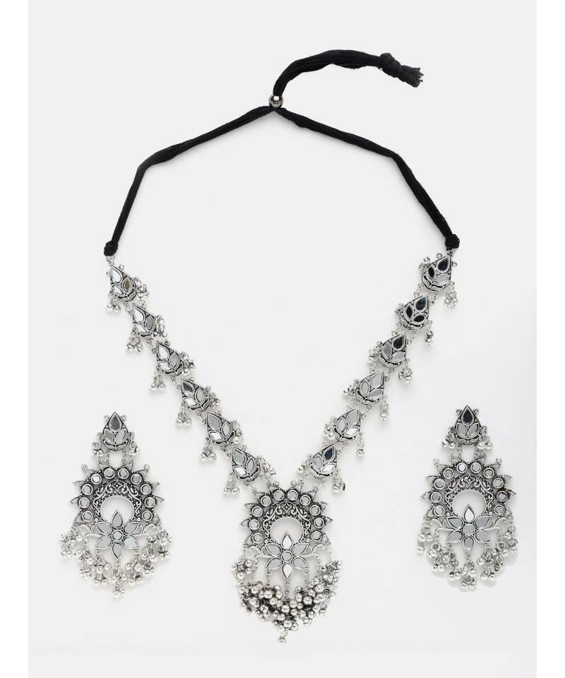 Silver silver plated Silver Alloy  Necklace WITH EARRINGS