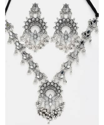 Silver silver plated Silver Alloy  Necklace WITH EARRINGS 4