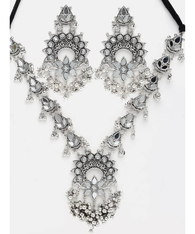 Silver silver plated Silver Alloy  Necklace WITH EARRINGS