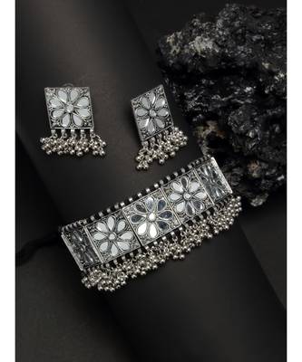 Silver silver plated Silver Alloy  Necklace WITH EARRINGS 1