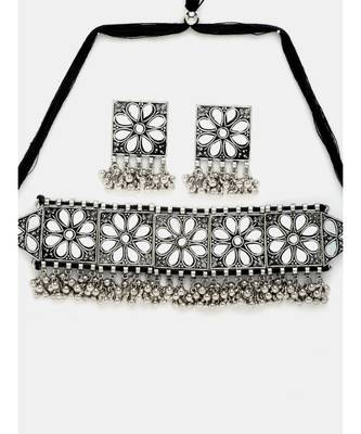 Silver silver plated Silver Alloy  Necklace WITH EARRINGS 3