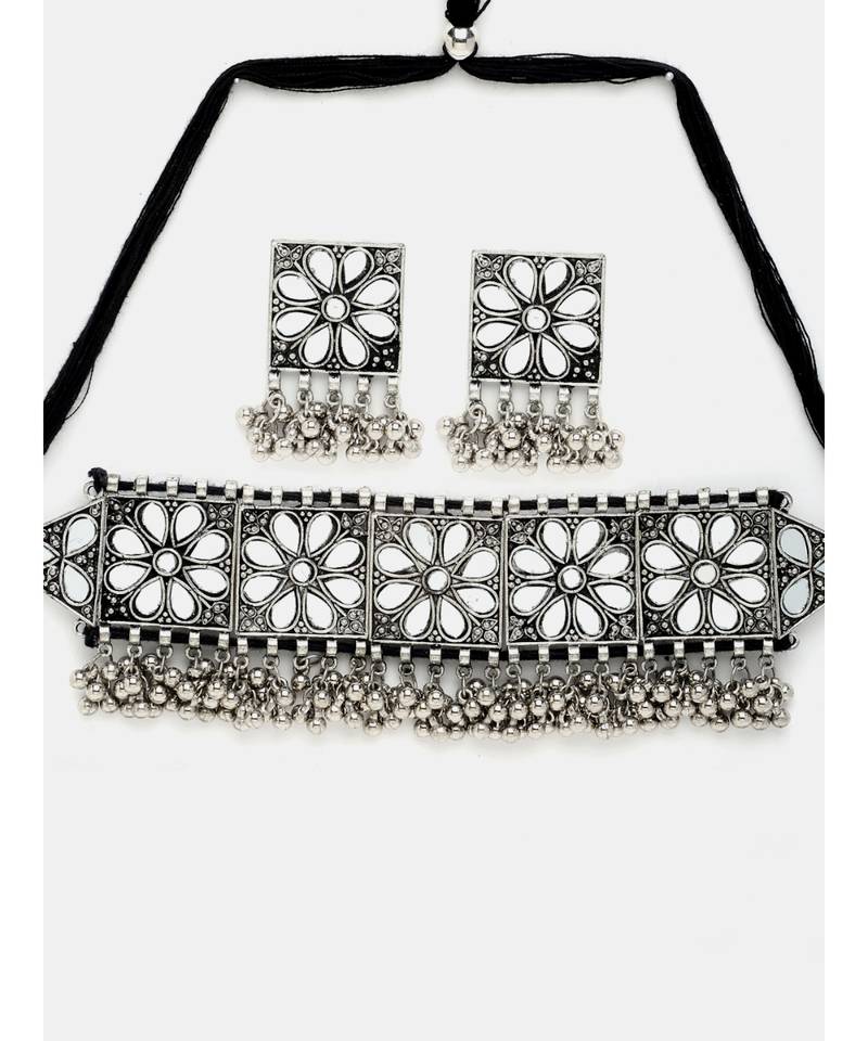 Silver silver plated Silver Alloy  Necklace WITH EARRINGS
