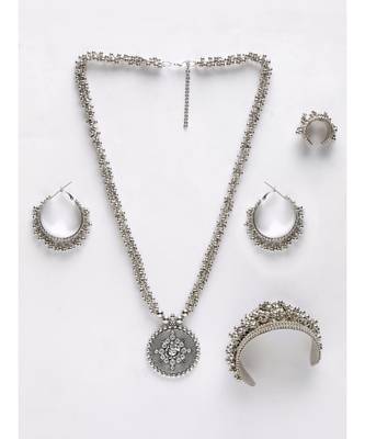 Silver silver plated Silver Alloy  Necklace WITH EARRINGS 3