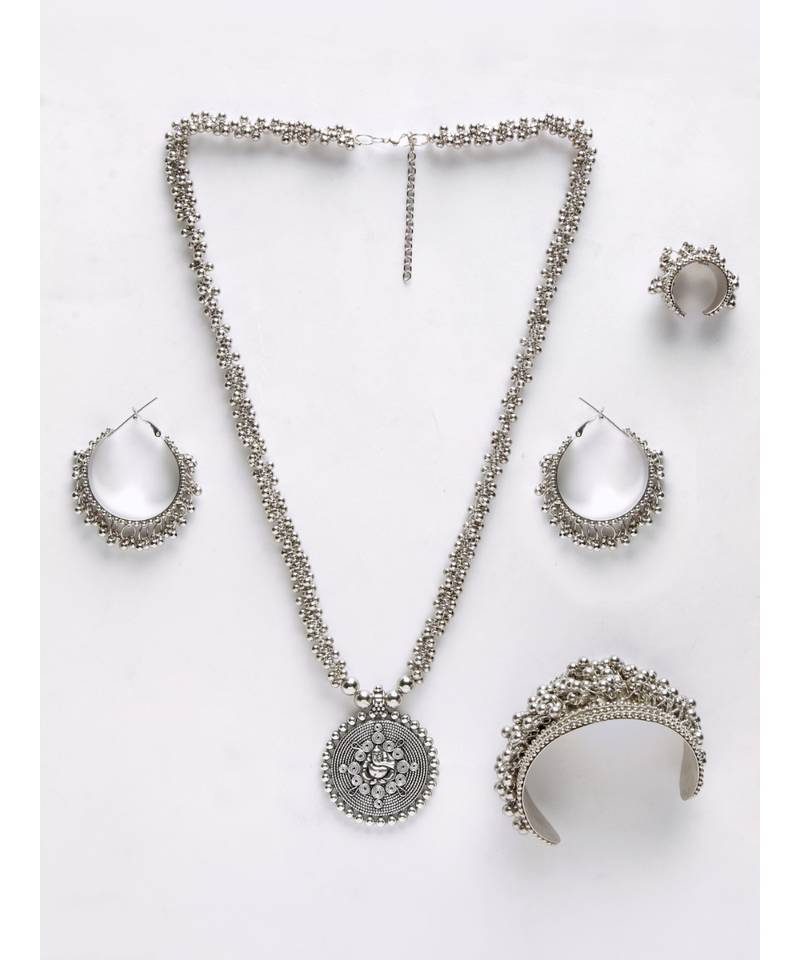 Silver silver plated Silver Alloy  Necklace WITH EARRINGS