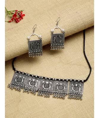 Silver silver plated Silver Alloy  Necklace WITH EARRINGS 1