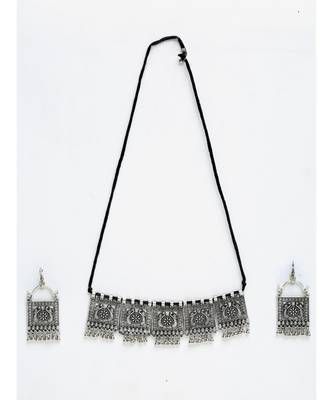 Silver silver plated Silver Alloy  Necklace WITH EARRINGS 2