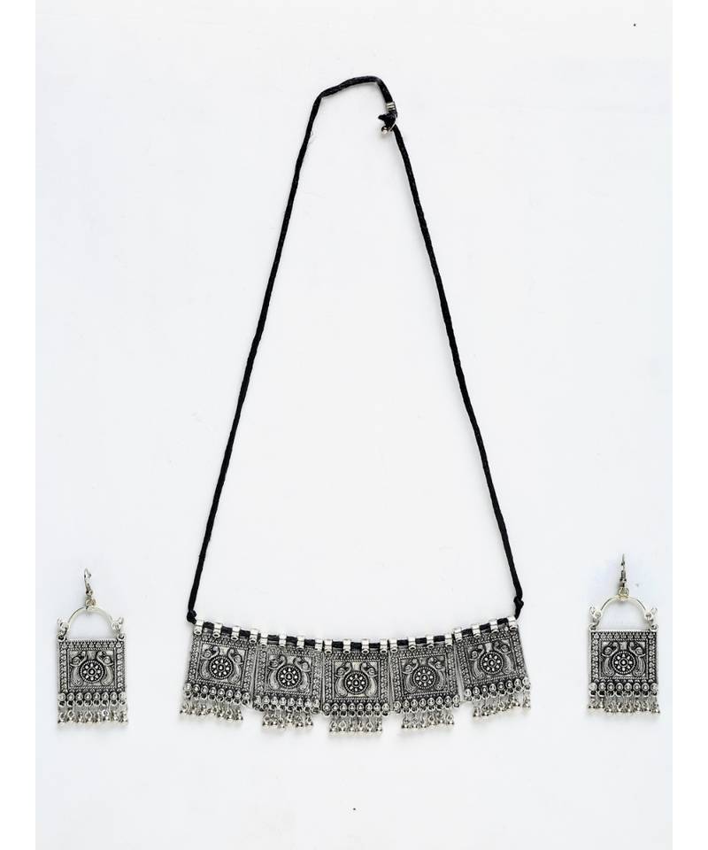 Silver silver plated Silver Alloy  Necklace WITH EARRINGS