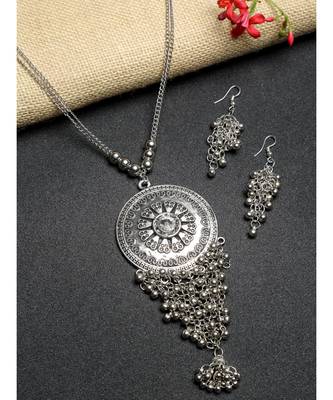 Silver silver plated Silver Alloy  Necklace WITH EARRINGS 1