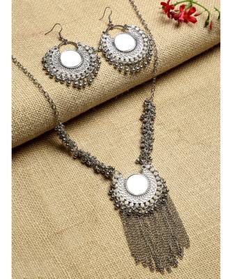 Silver silver plated Silver Alloy  Necklace WITH EARRINGS 1