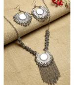 Silver silver plated Silver Alloy  Necklace WITH EARRINGS