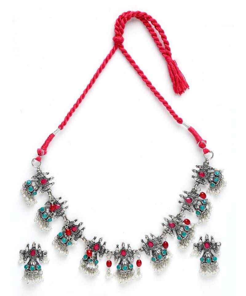 Silver silver plated Silver Alloy  Necklace WITH EARRINGS