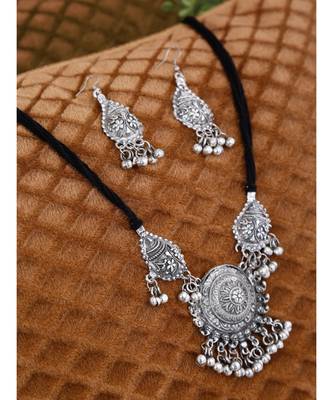 Silver silver plated Silver Alloy  Necklace WITH EARRINGS 1