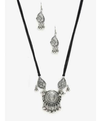 Silver silver plated Silver Alloy  Necklace WITH EARRINGS 3