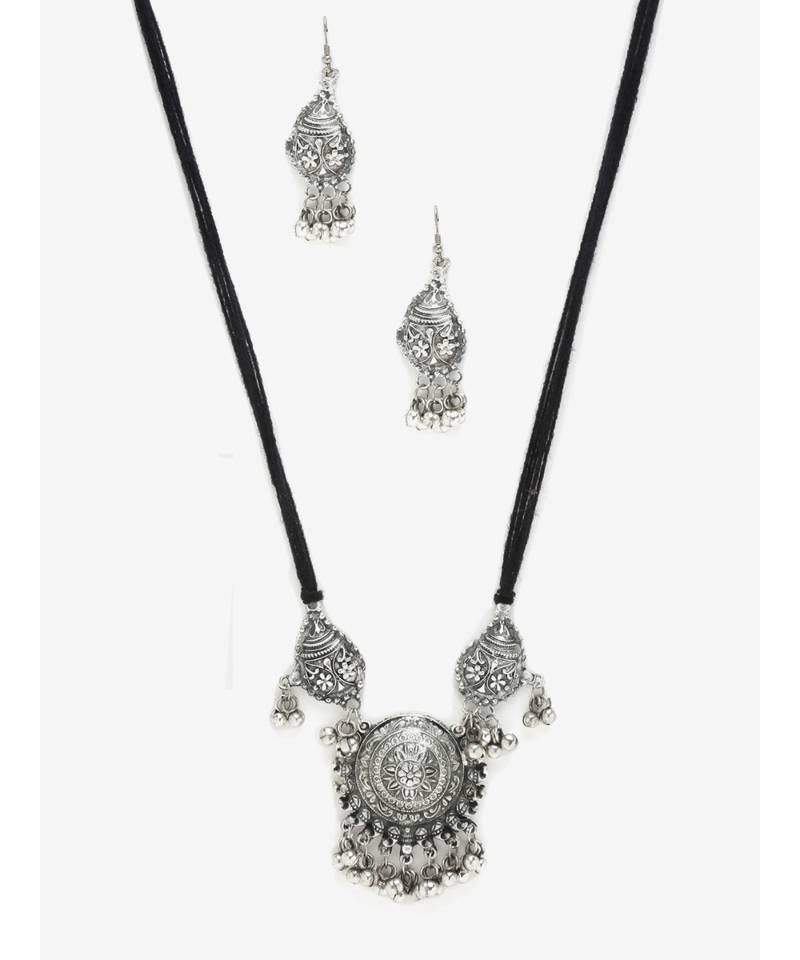 Silver silver plated Silver Alloy  Necklace WITH EARRINGS