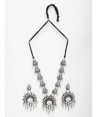 Silver silver plated Silver Alloy  Necklace WITH EARRINGS 2