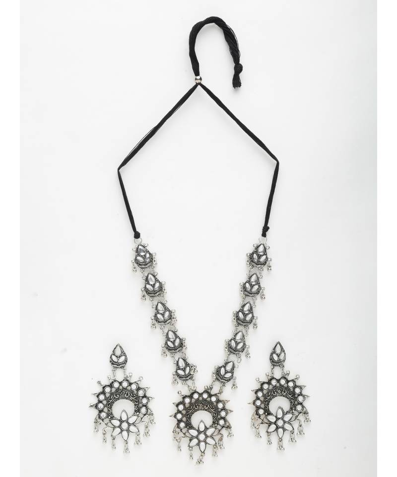 Silver silver plated Silver Alloy  Necklace WITH EARRINGS