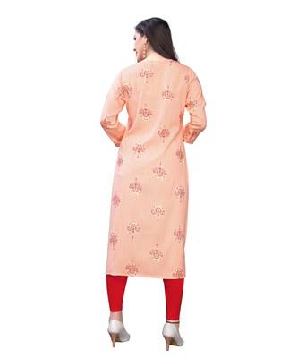 orange rayon printed stitched   Kurti 2