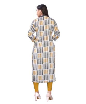 yellow rayon printed stitched   Kurti 2