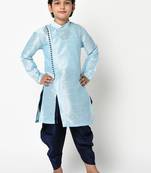Boys Blue Solid Kurta with Patiala