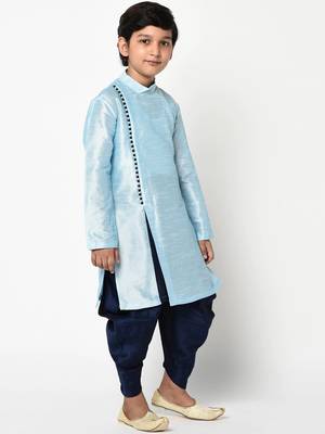 Boys Blue Solid Kurta with Patiala 3