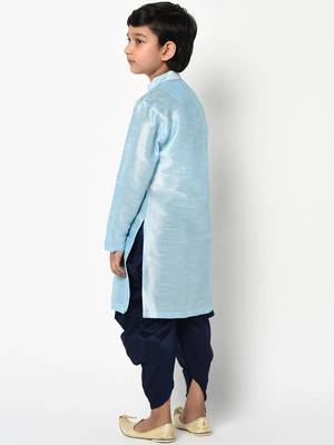 Boys Blue Solid Kurta with Patiala 4